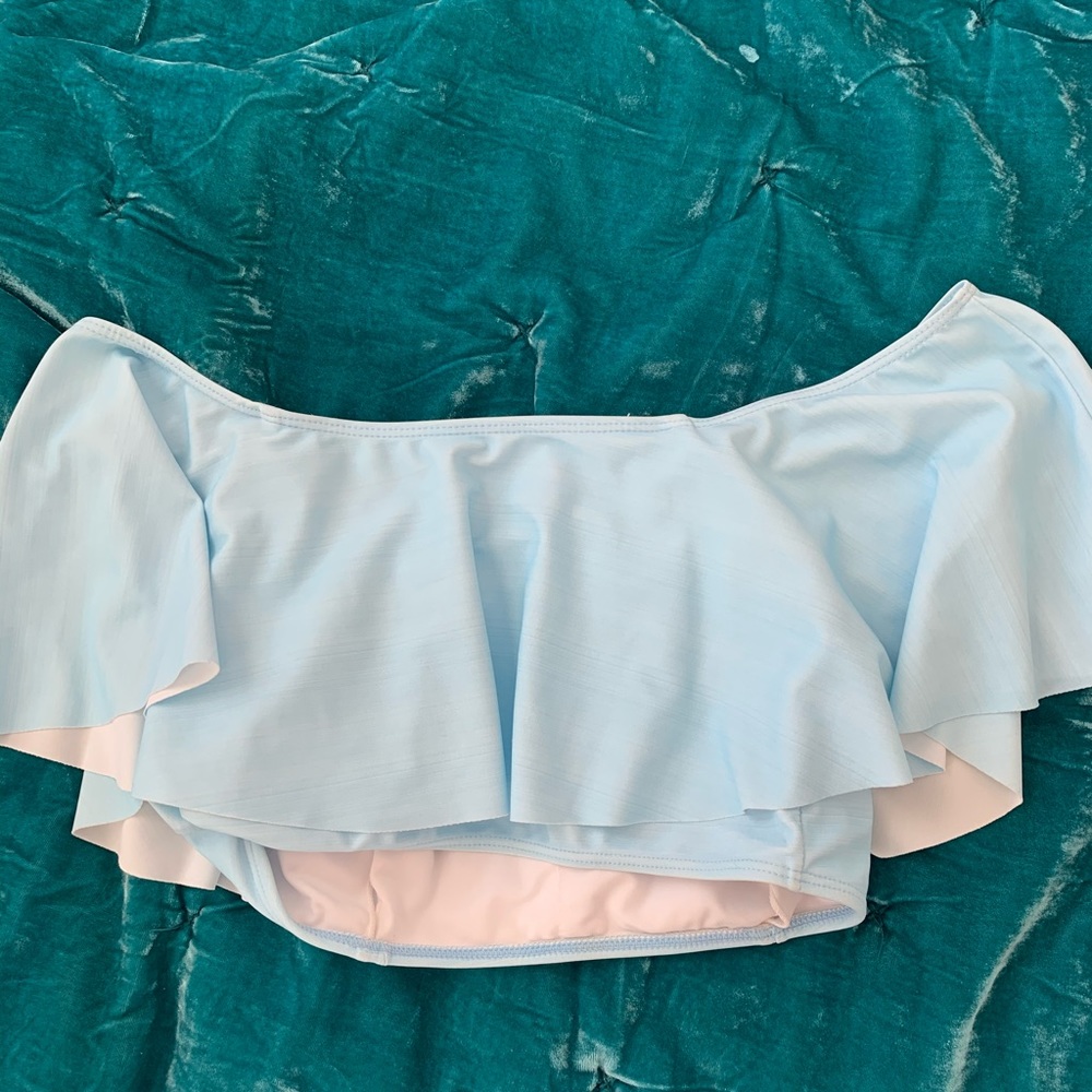 blue swimsuit top